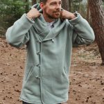 Uvolněný elegán, pánská mikina s kapucí, khaki