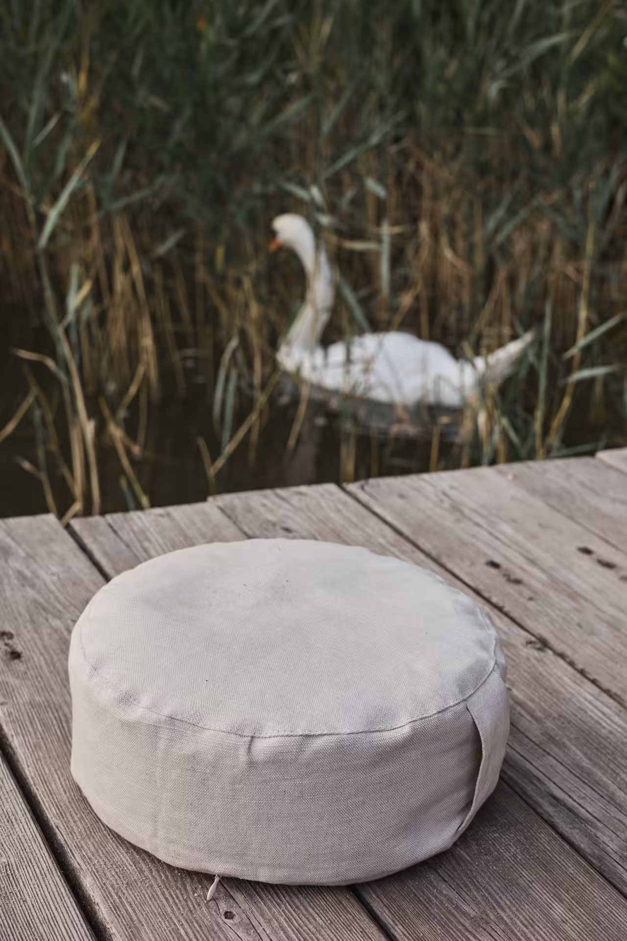 Lněný meditační polštář, světle béžový - Obrázek 2
